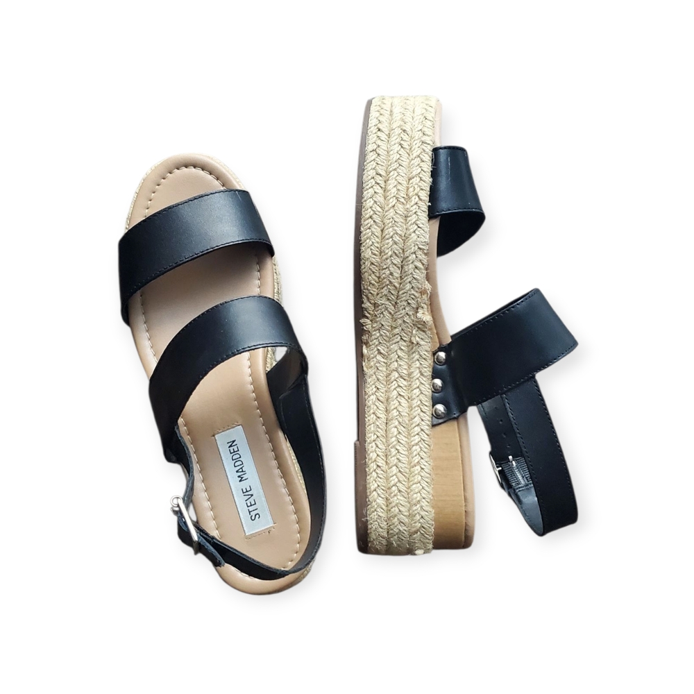 Steve Madden Black and Tan Sandals - Picture 2 of 4